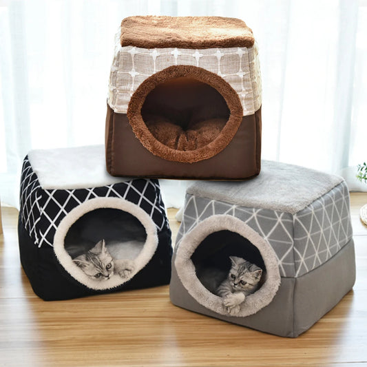 Warm Pet Bed for Cats and Dogs Nest Dual Use-Winter Bed