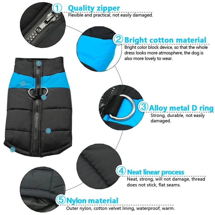 Waterproof Big Dog Vest Jacket Winter Warm Pet Dog Clothes For All Dog Sizes