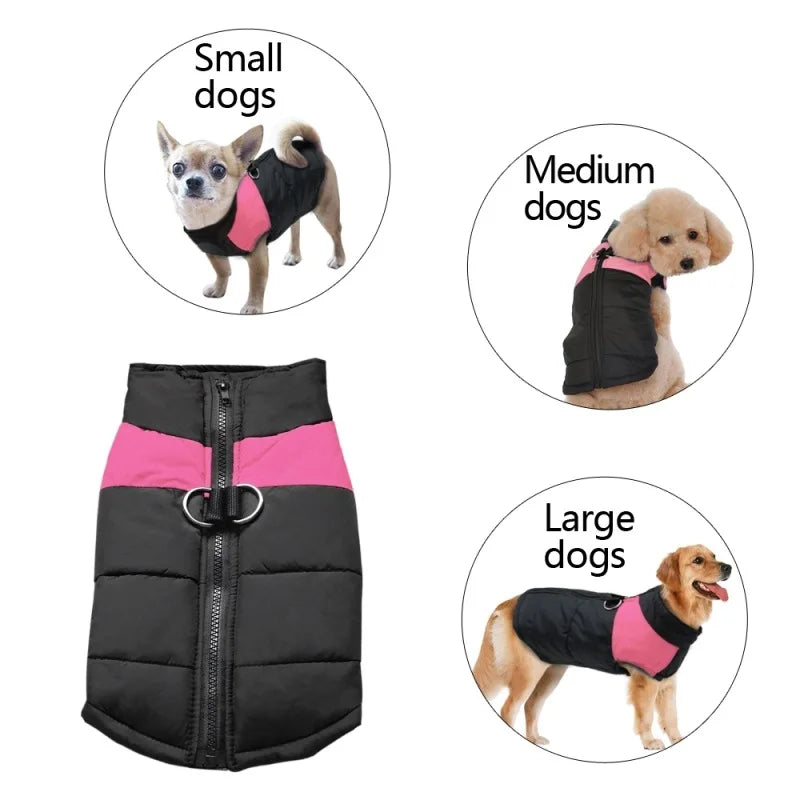 Waterproof Big Dog Vest Jacket Winter Warm Pet Dog Clothes For All Dog Sizes