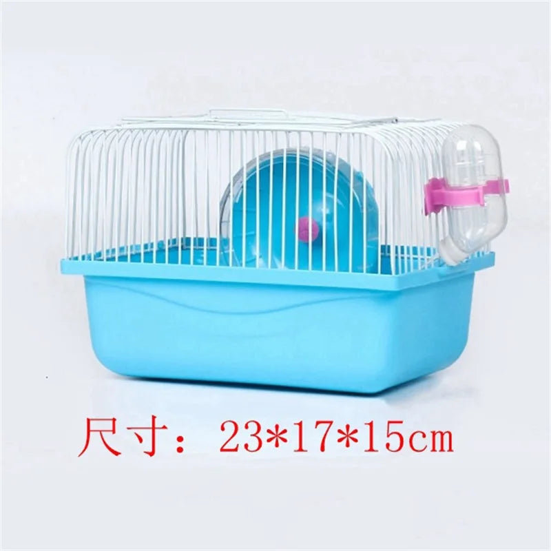 Double-storey Villa-shaped Wire Cage With Feeding Bowl, Running Roller Skating Toy Small Castle, Double-layer Hamster Cage