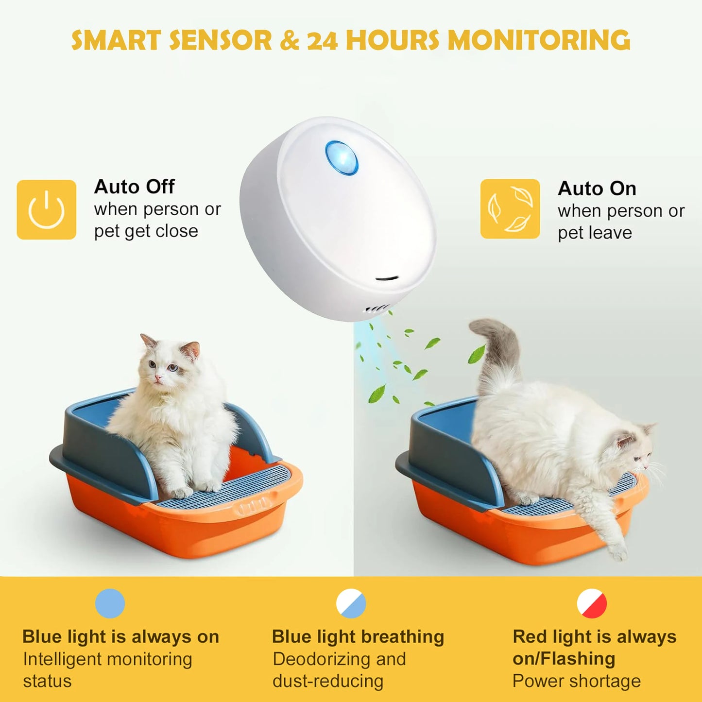 Smart Cat Litter Box Deodorizer for Cats and Dogs Pet Toilet Air Purifier Dog Cat Litter Deodorant