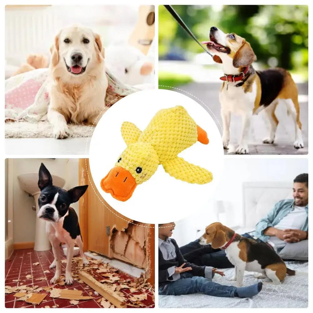 Dog Toy Plush Companion Sleeping Duck Bite Resistant Teeth Grinding Sound Relief Duck Sound Toy Pet Supplies ﻿