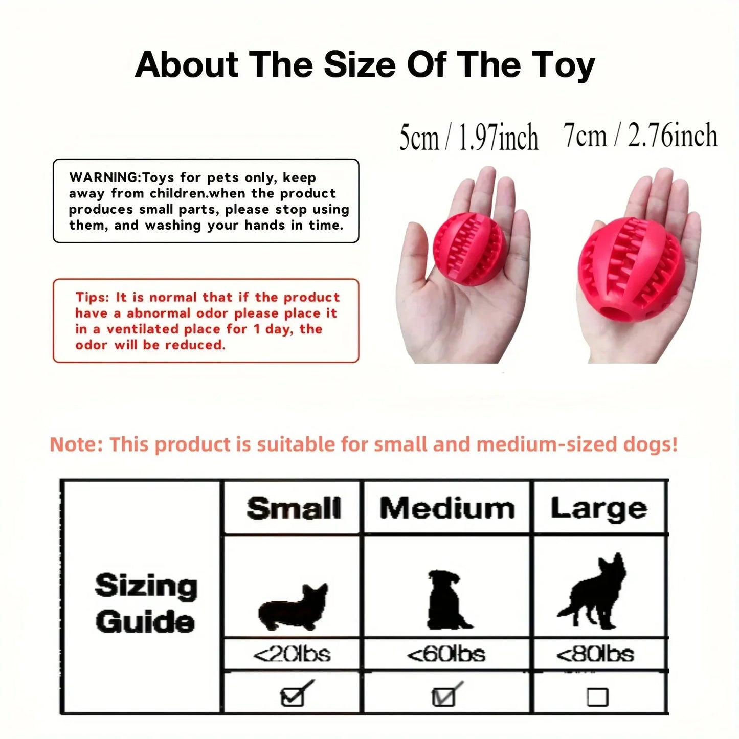 Non-toxic ball for dog and cat, bite-resistant toy ball for puppy and cat, pet food feeder, chew, cleaning ball