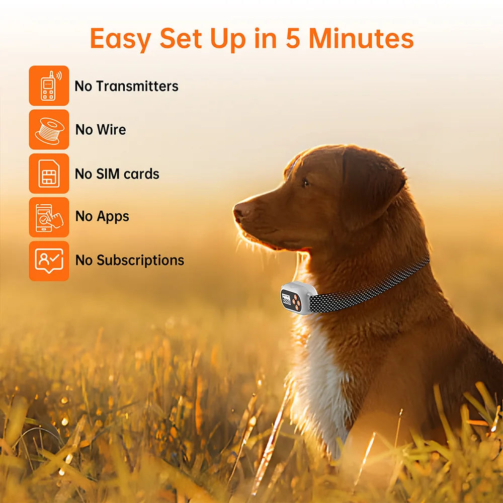 GPS Dog Fence Wireless Invisible Outdoor Dog Fence System Beep Vibrations Shock Collar Smart regulation for Dog Safety