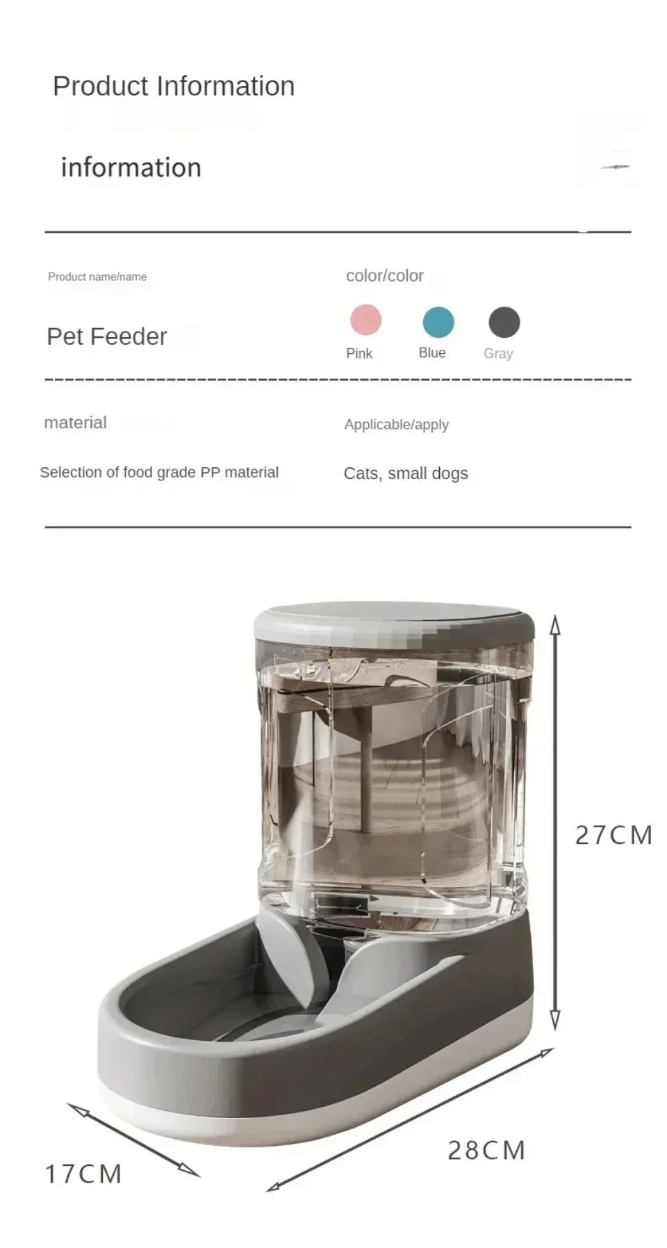 PS: SELLING OUT QUICKLY: Pet Automatic Feeder Cat Food Bowl Things for Cats Puppy Bowl Feeding Watering Supplies Drinker Dog Food Storage Dispenser