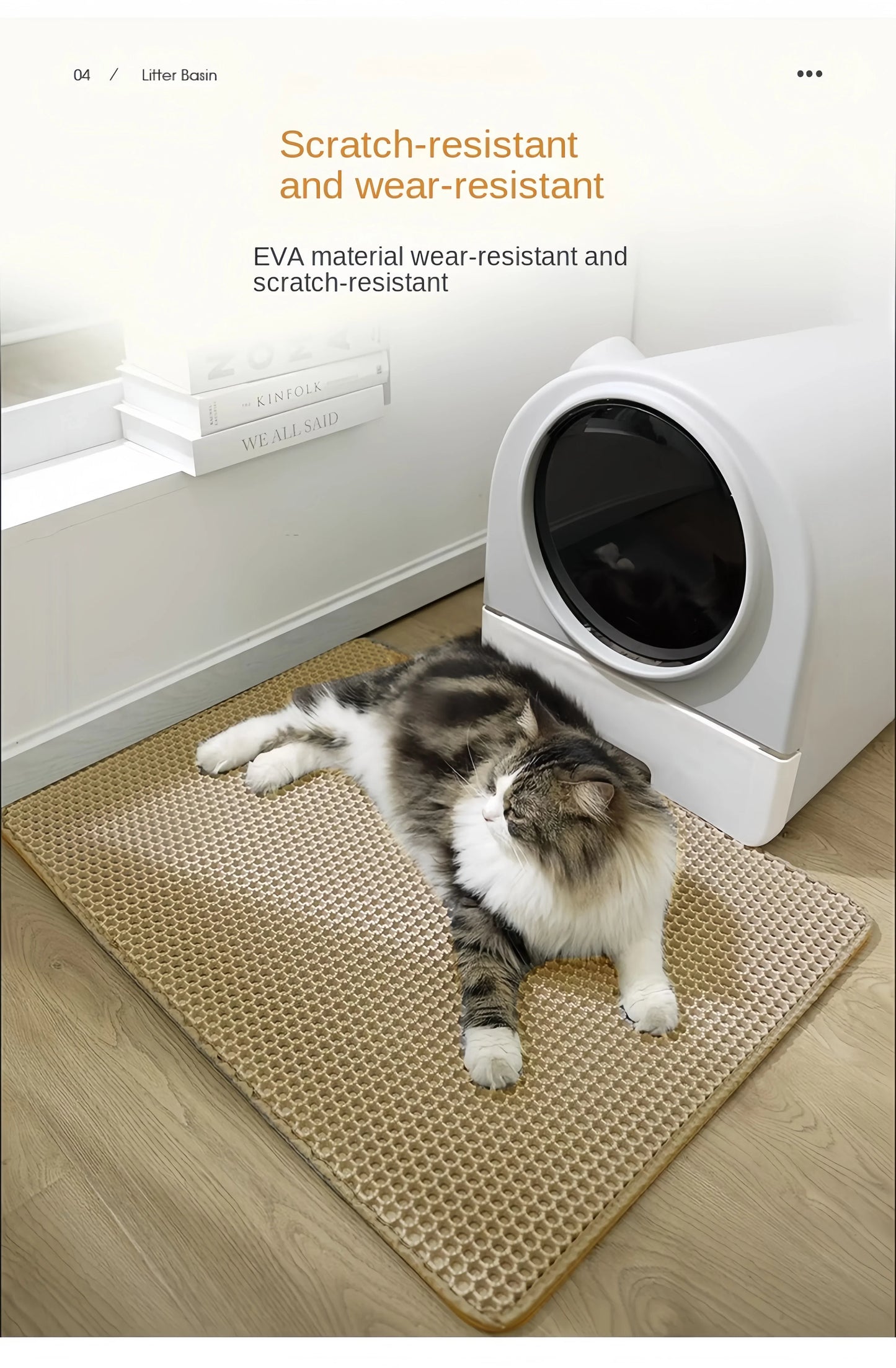 EASY TO USE-Cat Litter Mat Double Layer Waterproof Pet Litter Box Mat Non-slip Sand Cat Pad Washable Bed Mat Clean Pad Products