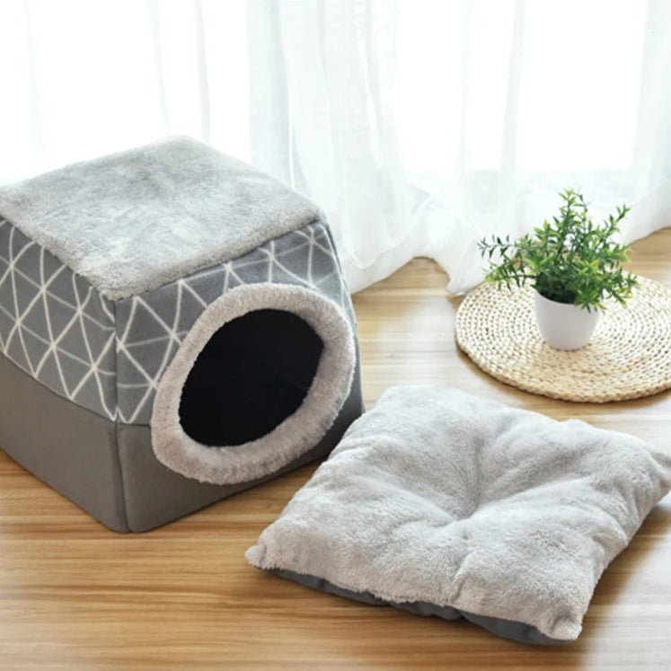 Warm Pet Bed for Cats and Dogs Nest Dual Use-Winter Bed