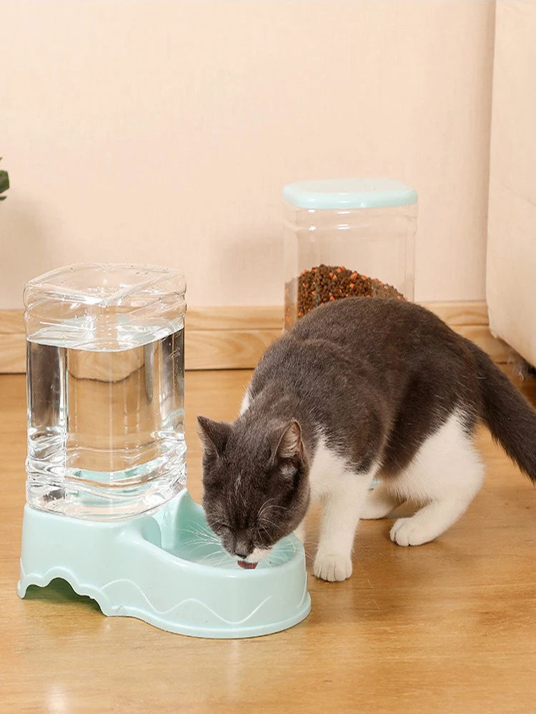 Automatic Pet Feeder Cat Drinking Bowl Large capacity Animal bowl 3.8L combination food storage bucket Pet supplies