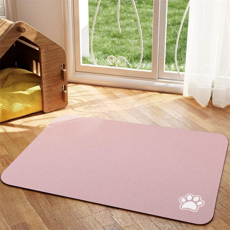 Pet Feeding Mat Absorbent Dog Cat Mat for Food and Water Easy to Clean Pet Placemats Quick Dry Dog Mat for Messy Drinkers