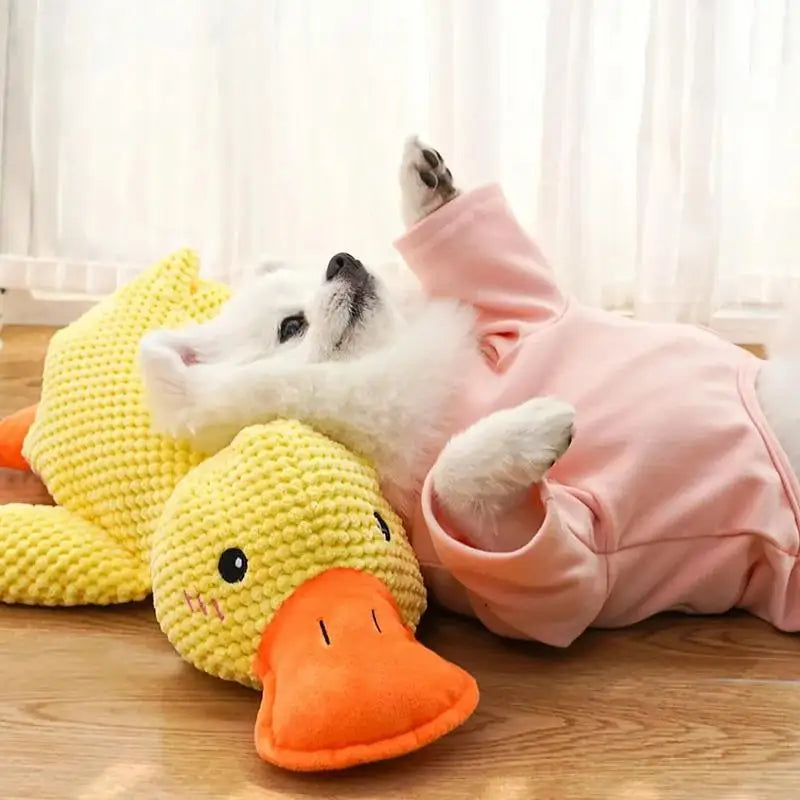 Dog Toy Plush Companion Sleeping Duck Bite Resistant Teeth Grinding Sound Relief Duck Sound Toy Pet Supplies ﻿