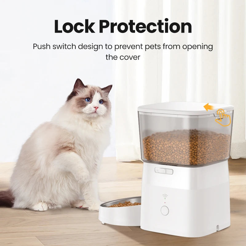 ROJECO Dog Feeder Automatic Smart Pet Food Dispenser for Pets Dog Kibble Dispenser With WIFI Remote Control Dog Feeding Supplies