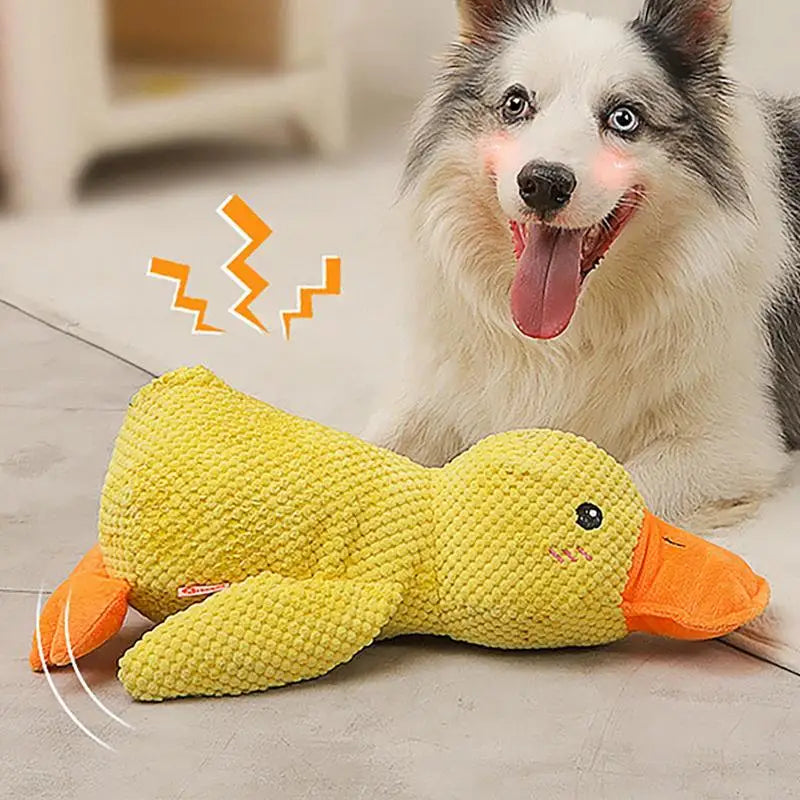 Dog Toy Plush Companion Sleeping Duck Bite Resistant Teeth Grinding Sound Relief Duck Sound Toy Pet Supplies ﻿