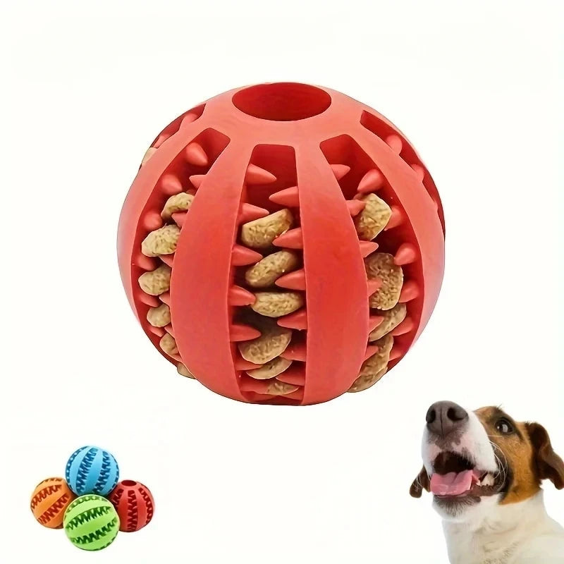 Non-toxic ball for dog and cat, bite-resistant toy ball for puppy and cat, pet food feeder, chew, cleaning ball