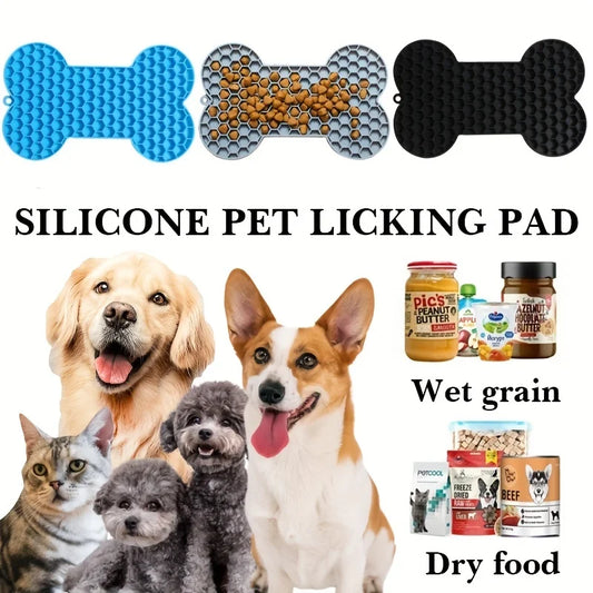 SLOW FEEDER EATING (reduce choking)-Silicone Licking Pad Pet Dog Lick Pad Bath Peanut Butter Licking Feeder Cats Lick Mat Feeding Dog Lick Mat